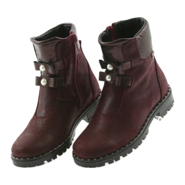 Ren But Botas de cuero para niñas Ren pero 3314 Borgoña con tachuelas rojo 4 Ren But Botas de cuero para niñas Ren pero 3314 Borgoña con tachuelas rojo 4