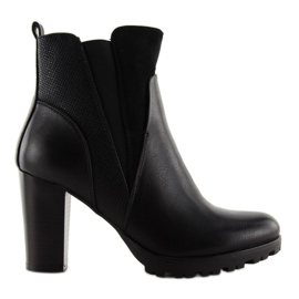 Botas negras de tacón 1108-GA negro 1 Botas negras de tacón 1108-GA negro 1