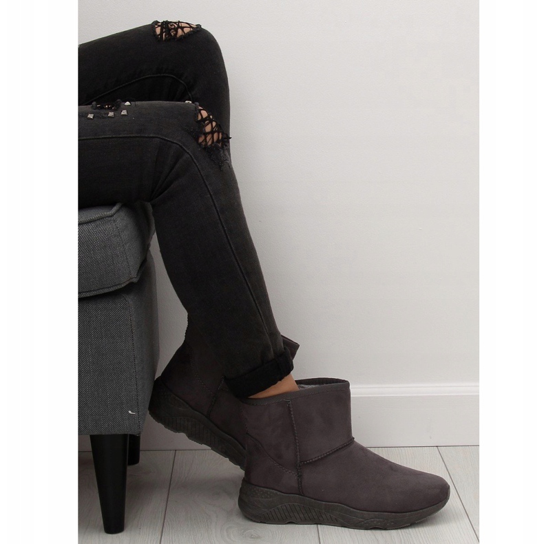 Gris Botas de nieve grises para mujer D009 Gris 2