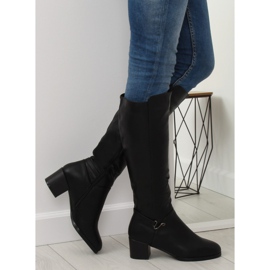 Negro Botas de tacón bajo SG-206 Black 2