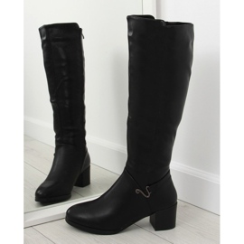 Negro Botas de tacón bajo SG-206 Black 3