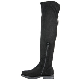 Botas por encima de la rodilla con cremallera decorativa negro 3