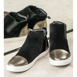 J. Star Zapatillas de mujer elegantes negro amarillo 2