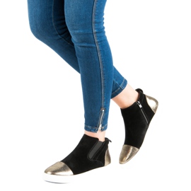 J. Star Zapatillas de mujer elegantes negro amarillo 7