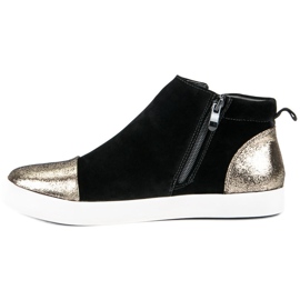 J. Star Zapatillas de mujer elegantes negro amarillo 3