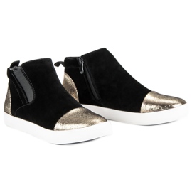 J. Star Zapatillas de mujer elegantes negro amarillo 4