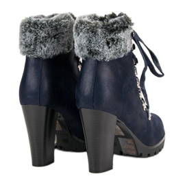 Cm Paris Botines con cordones en un poste azul 4
