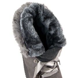 Botas de nieve grises con piel 1