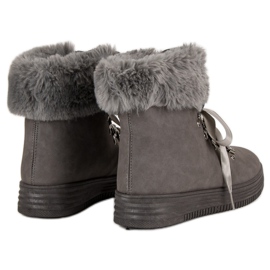 Botas de nieve grises con piel 6