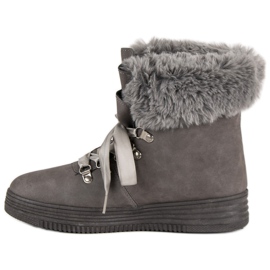 Botas de nieve grises con piel 5