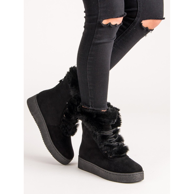 Botas cálidas de invierno negro 2