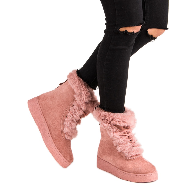 Botas cálidas de invierno rosa 1
