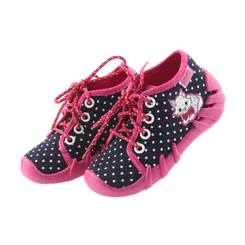 Befado lunares infantiles atados 130P039 blanco rosa azul marino 4