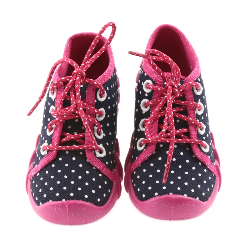 Befado lunares infantiles atados 130P039 blanco rosa azul marino 3