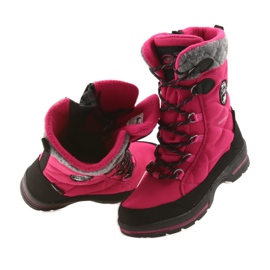 American Club Botas de nieve con membrana rosa American 801SB negro gris rosado 4