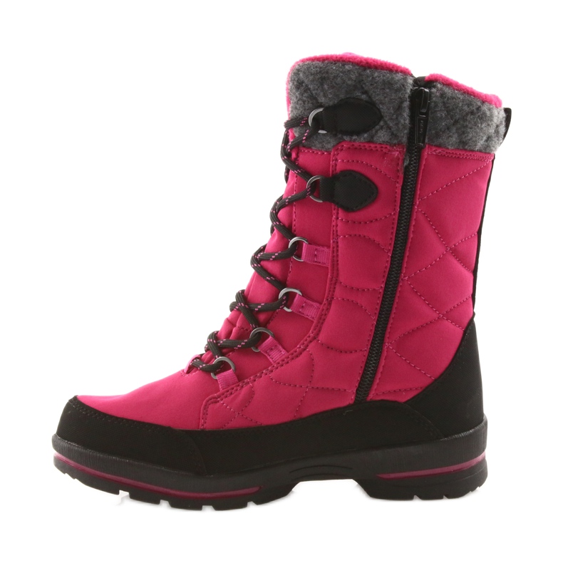 American Club Botas de nieve con membrana rosa American 801SB negro gris rosado 2