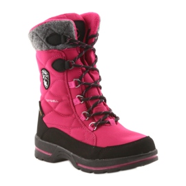 American Club Botas de nieve con membrana rosa American 801SB negro gris rosado 1