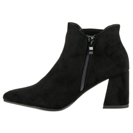 Belle Women Botines de ante en el poste negro 4