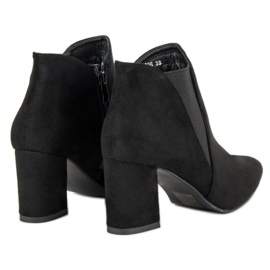 Belle Women Botines de ante en el poste negro 5