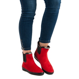Kylie Chanclos de gamuza para mujer negro rojo 2 Kylie Chanclos de gamuza para mujer negro rojo 2