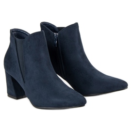 Belle Women Botines de gamuza en una barra azul 6