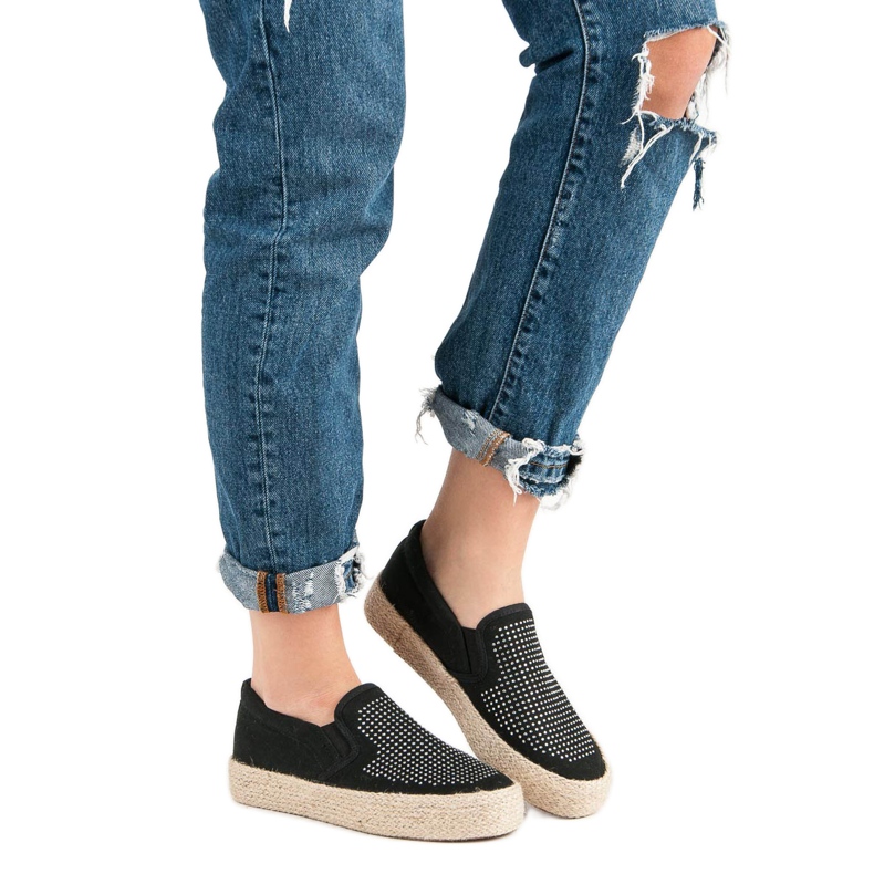 J. Star Slipons con cristales negro 1