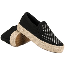 J. Star Slipons con cristales negro 6