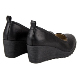 J. Star Bombas de cuña negras negro 6