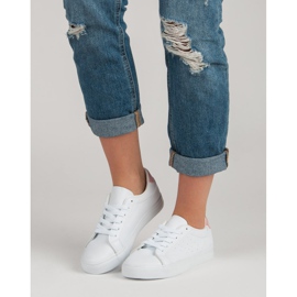 Zapatos deportivos blancos rosado 6