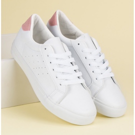 Zapatos deportivos blancos rosado 2