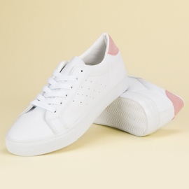 Zapatos deportivos blancos rosado 3