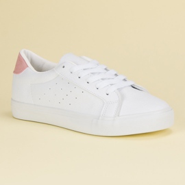 Zapatos deportivos blancos rosado 4