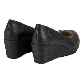 J. Star Bombas de cuña negro 6