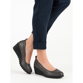 J. Star Bombas de cuña grises 1