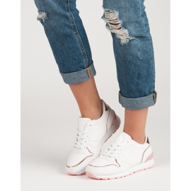 Zapatos deportivos blancos amarillo rosa 2