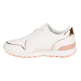 Zapatos deportivos blancos amarillo rosado 5