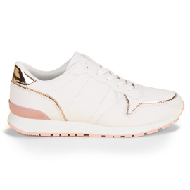 Zapatos deportivos blancos amarillo rosado 7