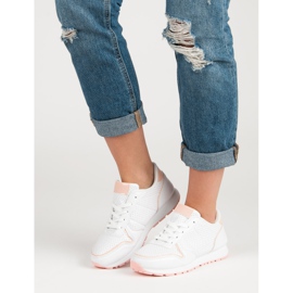 Calzado deportivo de moda blanco rosado 6