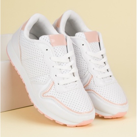 Calzado deportivo de moda blanco rosado 5