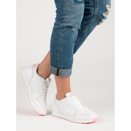 Calzado deportivo de moda blanco rosado 1