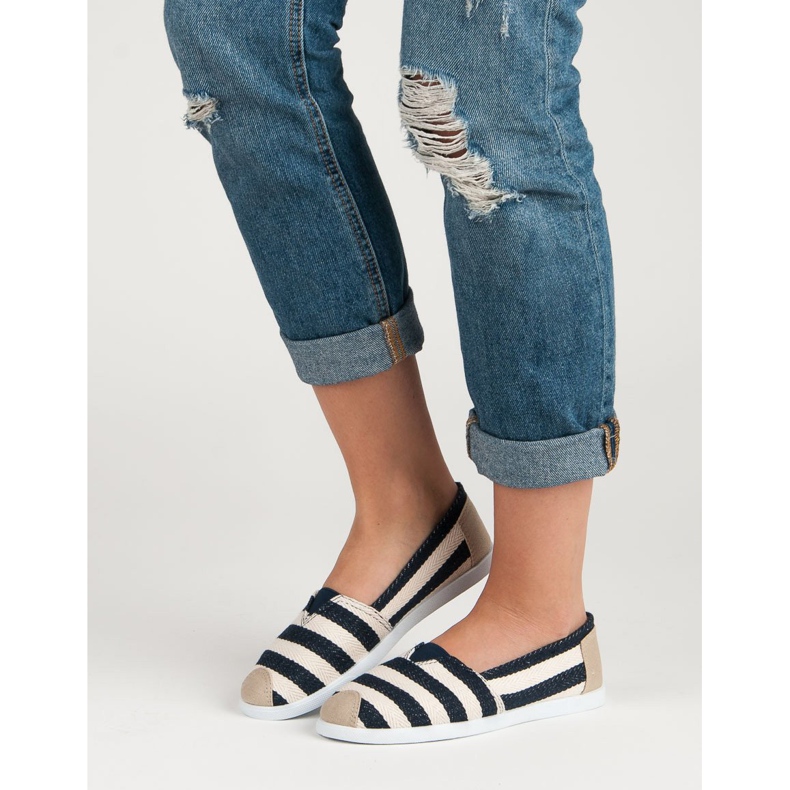 Comer Slipons a rayas blanco marrón multicolor 2