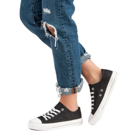Zapatillas con purpurina negro 2