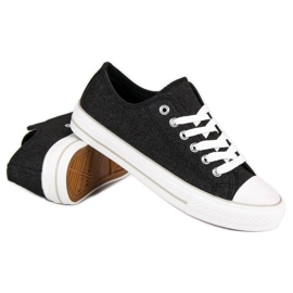Zapatillas con purpurina negro 5