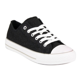 Zapatillas con purpurina negro 3