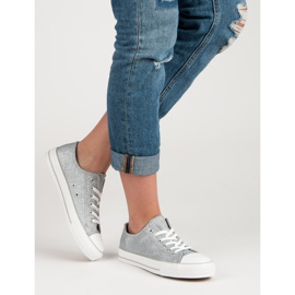 Zapatillas con purpurina gris 1