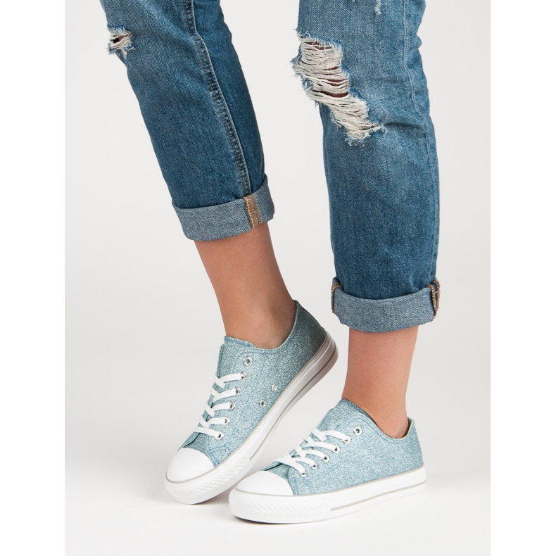 Zapatillas con purpurina azul 1 Zapatillas con purpurina azul 1