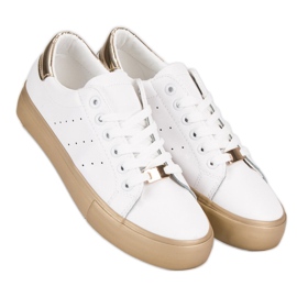 Calzado deportivo cómodo blanco amarillo 2 Calzado deportivo cómodo blanco amarillo 2