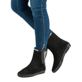 Kylie Chanclos de gamuza con cremallera decorativa negro 3