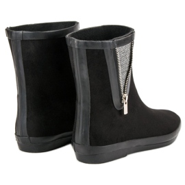Kylie Chanclos de gamuza con cremallera decorativa negro 6