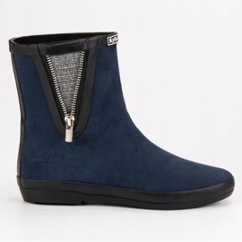 Kylie Chanclos de gamuza con cremallera decorativa azul marino 4